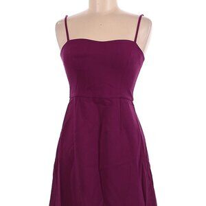 Burgundy French Connection Whisper Straight Neck Mini Dress